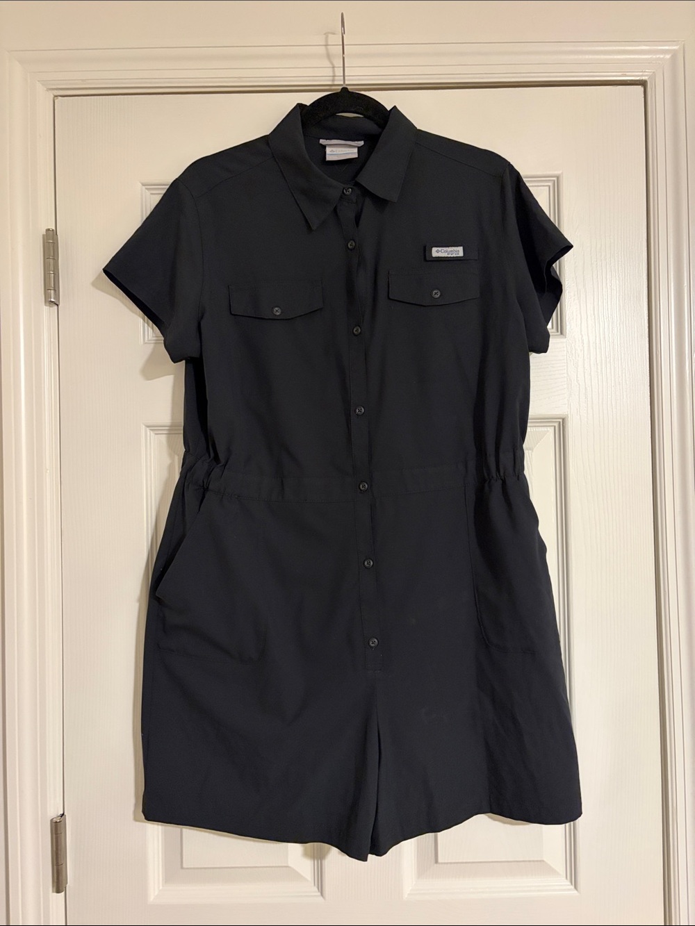 Columbia Black Short Sleeve PFG Utility Romper